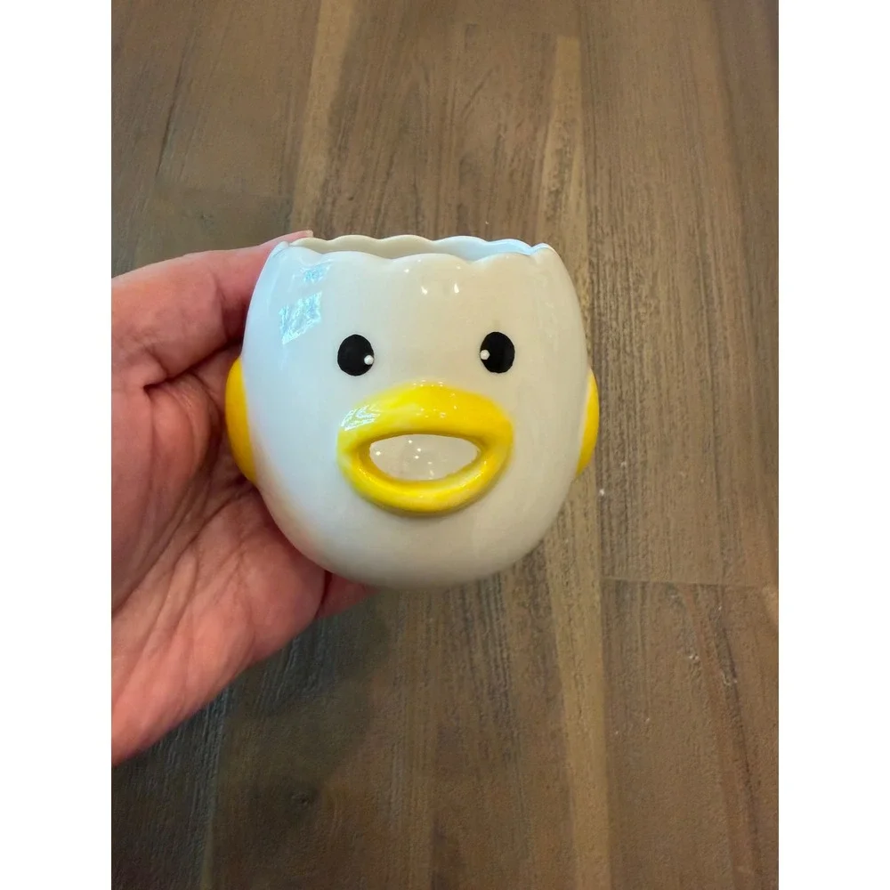 Ceramic Chick‎ Egg White Separator Yellow White Whimsical Kitchen Tool